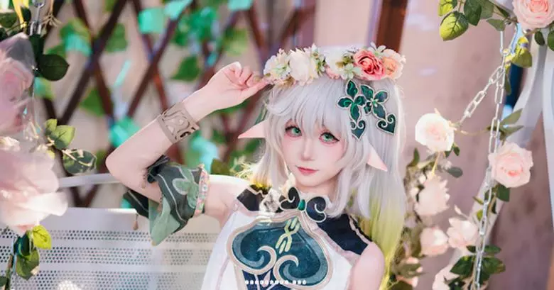 ran3 纳西妲写真集NO.004：坠入33张花海梦境，这才是草神真正的神域！-coser福利社